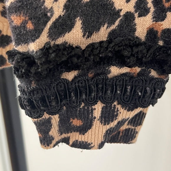sabbia rosa Leopard Print Cardigan made in italy Lana/Angora w/velvet decoration - Picture 5 of 11